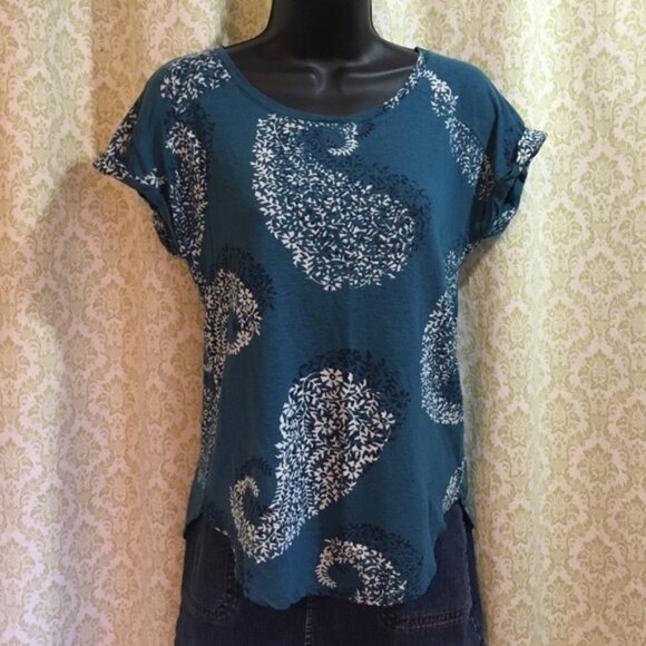 ✨HOST PICK✨ NWOT Lucky Brand blue paisley blouse - Picture 1 of 9
